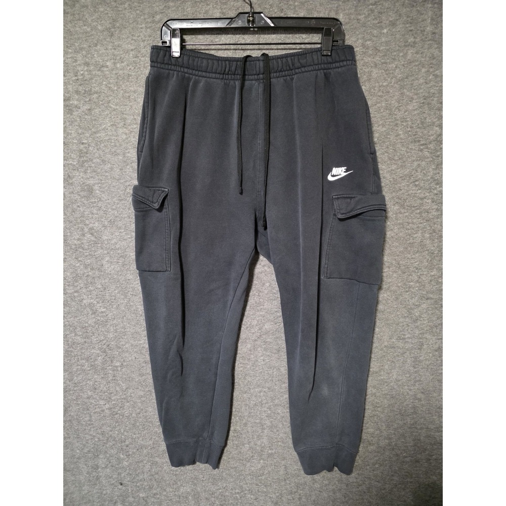 Nike Sportswear Club Fleece Cargo Pants Men Large Black Utility CD3129-010 Gym
